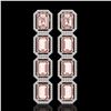 Image 1 : 19.81 ctw Morganite & Diamond Micro Pave Halo Earrings 10k White Gold - REF-424W8H