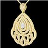 Image 2 : 2 ctw Micro Pave VS/SI Diamond Designer Necklace 18k Yellow Gold - REF-345X5A