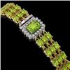 Image 2 : 25.34 ctw Peridot & Diamond Bracelet 14K Yellow Gold - REF-318W2H