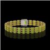 Image 3 : 25.34 ctw Peridot & Diamond Bracelet 14K Yellow Gold - REF-318W2H