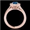 Image 2 : 1.33 ctw SI Certified Fancy Blue Diamond Halo Ring 10k Rose Gold - REF-163N6F
