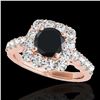 Image 1 : 2.5 ctw Certified VS Black Diamond Solitaire Halo Ring 10k Rose Gold - REF-91R4K