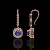 Image 2 : 5.1 ctw Certified Sapphire & Diamond Victorian Earrings 14K Rose Gold - REF-172W8H