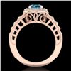 Image 3 : 1.53 ctw Fancy Intense Blue Diamond Art Deco Ring 18k Rose Gold - REF-236N4F