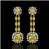 Image 1 : 19.46 ctw Citrine & Diamond Earrings 14K Yellow Gold - REF-235X3A