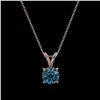 Image 3 : 0.75 ctw Certified Intense Blue Diamond Necklace 10k Rose Gold - REF-54Y2X