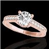 Image 1 : 1.2 ctw Certified Diamond Solitaire Antique Ring 10k Rose Gold - REF-188K2Y