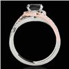 Image 2 : 2 ctw Certified VS Black Diamond Solitaire Halo Ring 10k 2Tone Gold - REF-73W6H