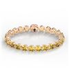 Image 2 : 35 ctw Citrine & Micro VS/SI Diamond Bracelet 14k Rose Gold - REF-134A2N