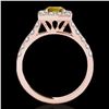 Image 2 : 2.5 ctw Certified SI/I Fancy Intense Yellow Diamond Ring 10k Rose Gold - REF-313H6R