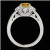 Image 2 : 2.16 ctw Certified SI/I Fancy Intense Yellow Diamond Ring 10k White Gold - REF-200N5F