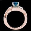 Image 2 : 1.76 ctw SI Certified Fancy Blue Diamond Bypass Ring 10k Rose Gold - REF-170W5H