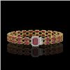 Image 1 : 19.07 ctw Ruby & Diamond Bracelet 14K Yellow Gold - REF-236H4R