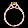 Image 2 : 1 ctw Certified SI/I Fancy Intense Yellow Diamond Ring 10k Rose Gold - REF-182K8Y