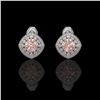 Image 1 : 4.19 ctw Morganite & Diamond Victorian Earrings 14K White Gold - REF-142W8H