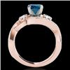 Image 2 : 2.01 ctw SI Certified Fancy Blue Diamond Bypass Ring 10k Rose Gold - REF-190W9H