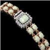 Image 2 : 13.48 ctw Opal & Diamond Bracelet 14K Rose Gold - REF-236N4F