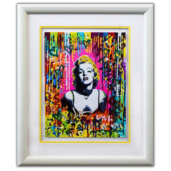 Nastya Rovenskaya- Original Mixed Media on Paper  Pink Marilyn 