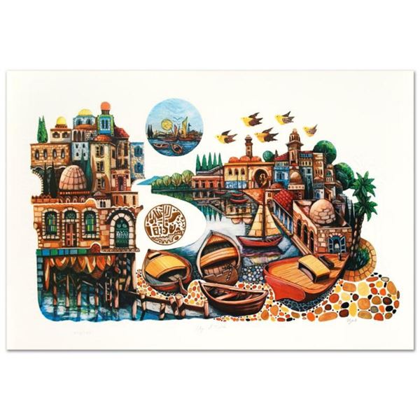 Amram Ebgi, "City of Jaffa" Limited Edition Lithograph, Numbered and Hand Signed with Letter of Auth