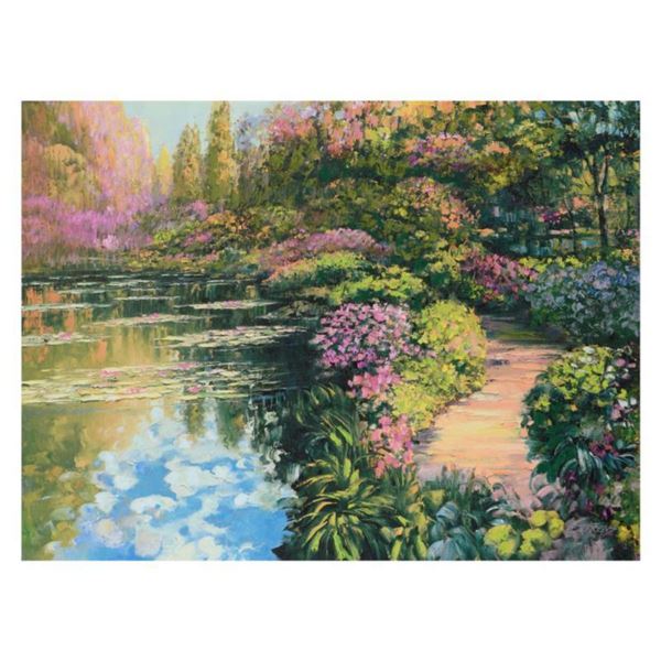 Howard Behrens (1933-2014),  Giverny Path  Limited Edition on Canvas, Numbered and Signed with COA.