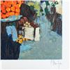 Image 2 : Claude Fauchere, "The Fruit Market" Hand Signed Limited Edition Serigraph on Paper with Letter of Au