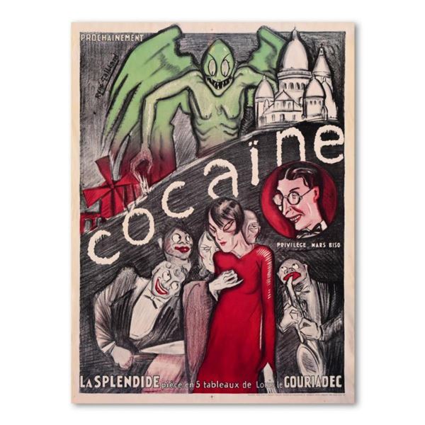 Rene Gaillard,  Cocaine  Reproduction Lithograph.