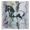 Image 1 : Gail Rodgers, "Leonardo's Horse" Hand Signed Original Hand Pulled Silkscreen Mixed Media on Canvas w