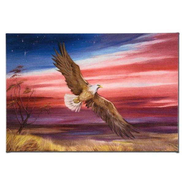 "Red White and Blue" Limited Edition Giclee on Canvas by Martin Katon, Numbered and Hand Signed. Thi