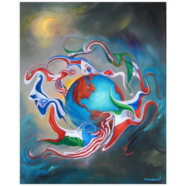 Jim Warren, "Come Together" Hand Signed, Artist Embellished AP Limited Edition Giclee on Canvas with