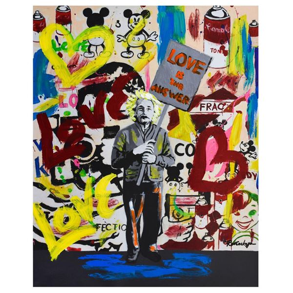 Nastya Rovenskaya- Mixed Media "Einstein's Placard"