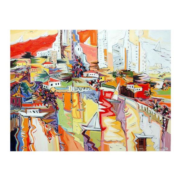 Natalie Rozenbaum, "Marina Reflections" Limited Edition on Canvas, Numbered and Hand Signed with Let