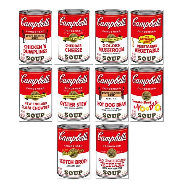 Andy Warhol "Soup Can Series 2" Limited Edition Suite of 10 Silk Screen Prints from Sunday B Morning