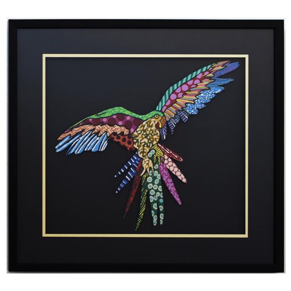 Patricia Govezensky- Original Painting on Laser Cut Steel "Macaw XV"