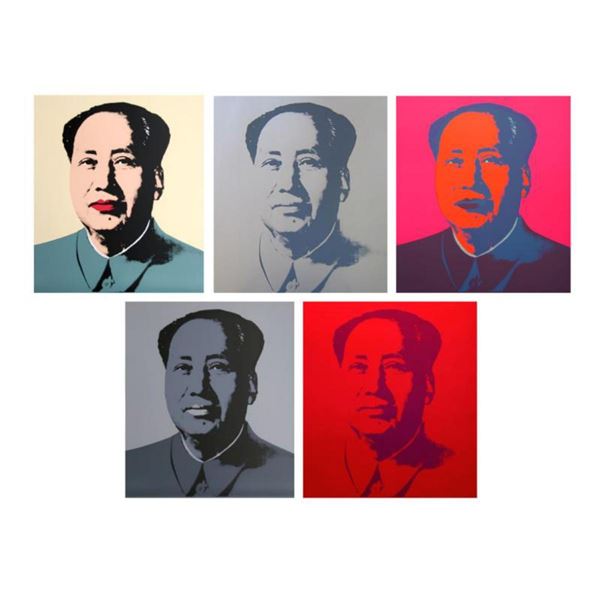 Andy Warhol  Mao Portfolio  Suite of 5 Silk Screen Prints from Sunday B Morning.