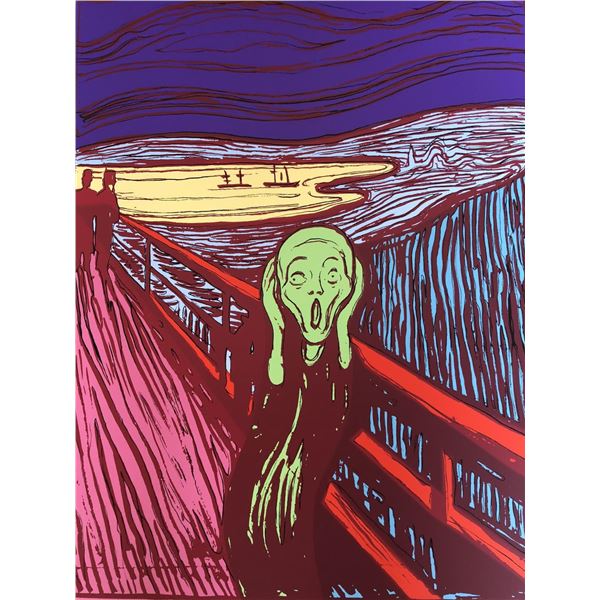 Andy Warhol- Silk Screen  Munch's 'The Scream' - Green 