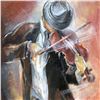 Image 2 : Lena Sotskova, "Street Musician" Hand Signed, Artist Embellished Limited Edition Giclee on Canvas wi