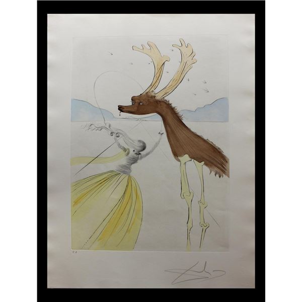 Salvador Dali- Original Etching with Color by Stencil "Naphtali"