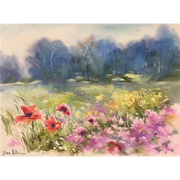 Zina Roitman- Original Watercolor  Poppies 