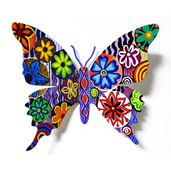 Patricia Govezensky- Original Painting on Cutout Steel  Butterfly CIII 