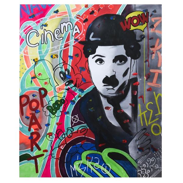 Nastya Rovenskaya- Mixed Media  Chaplin Is Hiding 