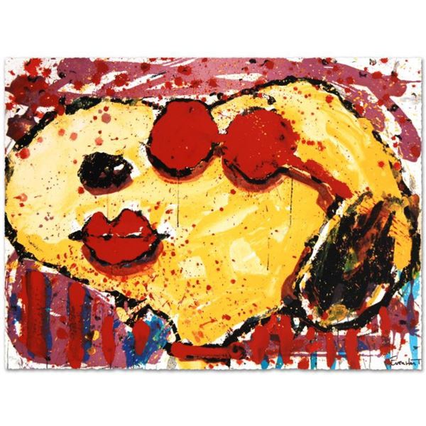 Tom Everhart- Hand Pulled Original Lithograph  Very Cool Dog Lips in Brentwood 