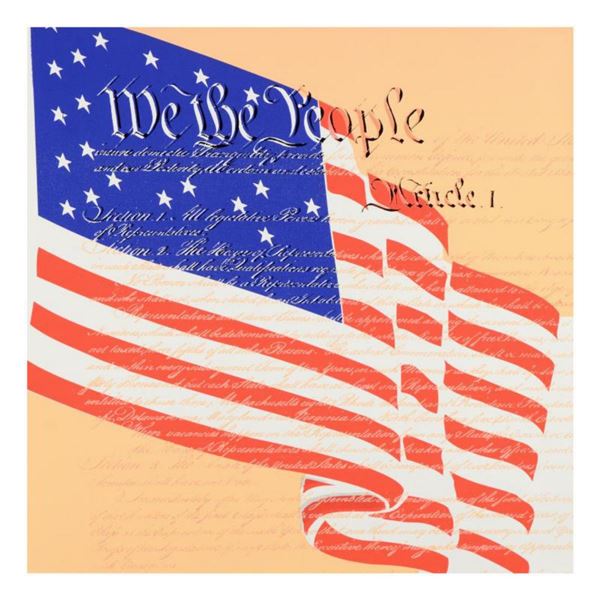 Steve Kaufman (1960-2010), "We the People" Limited Edition Hand Pulled Silkscreen on Canvas, Numbere