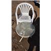 Image 1 : 1 Plastic Chair & Glass Side Table