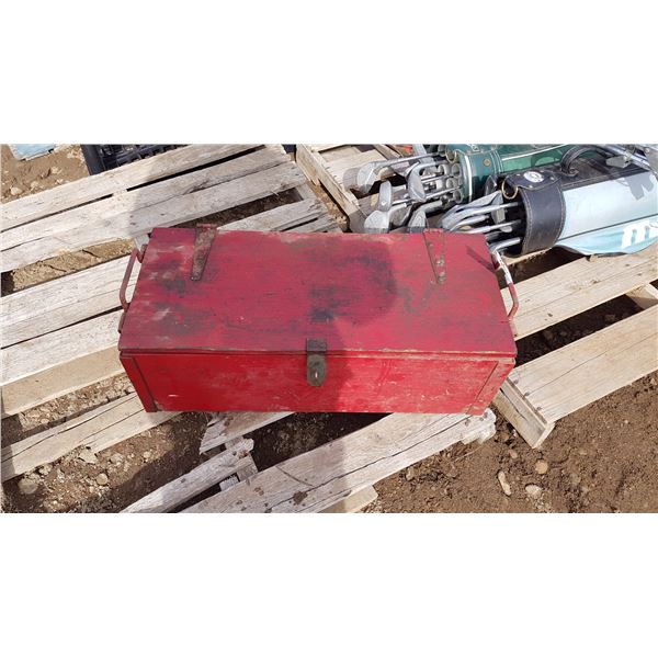 Wooden Box & Contents 27" X 12" X 12"