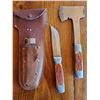 Image 1 : Combination Knife/Hatchet With Sheath-3 Pieces