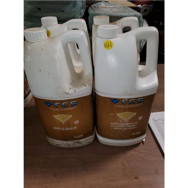 4 bottles (2 acrylic sealer, 2 floor finish)