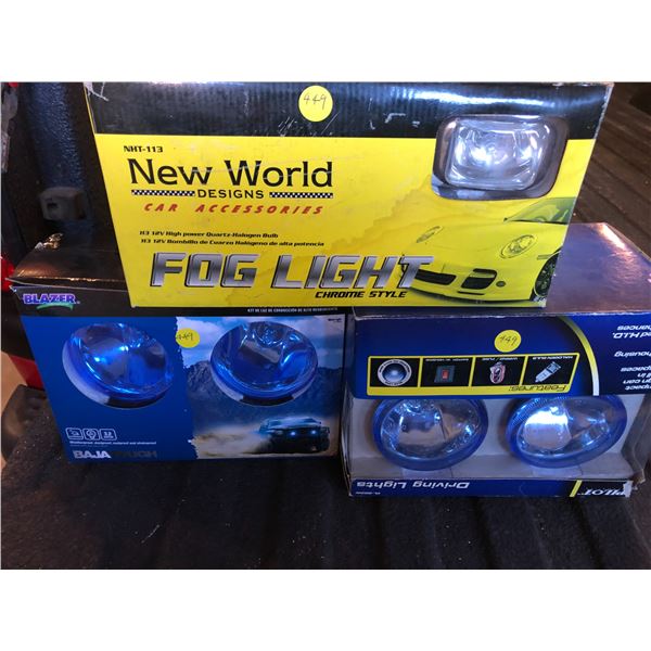 3 boxes of driving lights