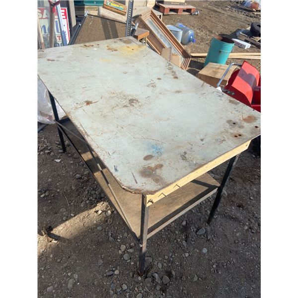 Metal Top Shop Table 30" X 48"