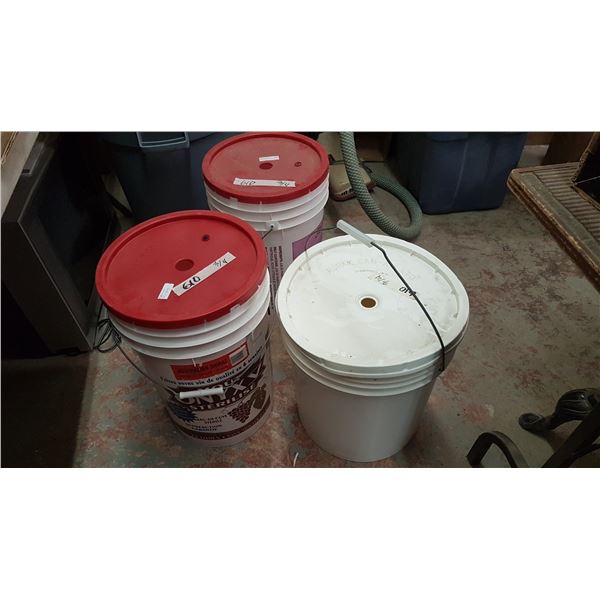 3 Pails For Wine / Beer Making Supplies