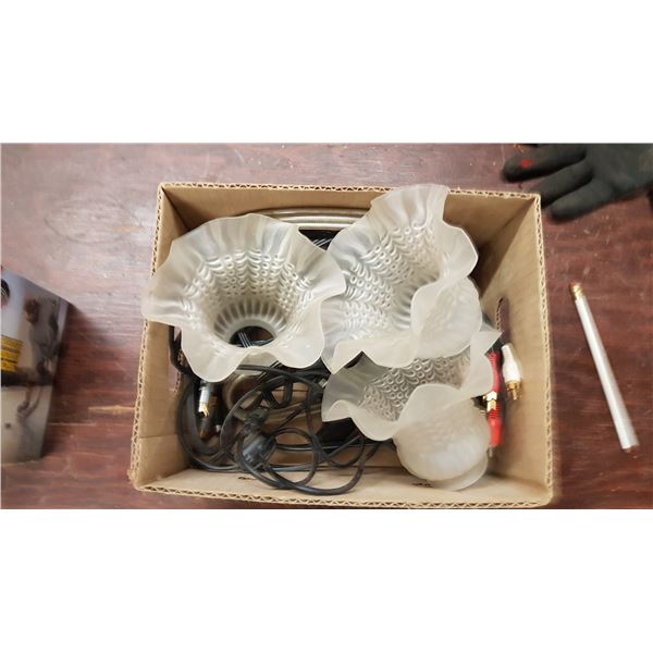 3 Light Shades & Various Cables